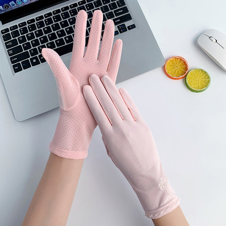 Free Code Summer Sunscreen Anti-ultraviolet Ice Silk Thin Gloves(Pink) - Safety Gloves by PMC TechLife | Online Shopping South Africa | PMC TechLife | Buy Now Pay Later Mobicred