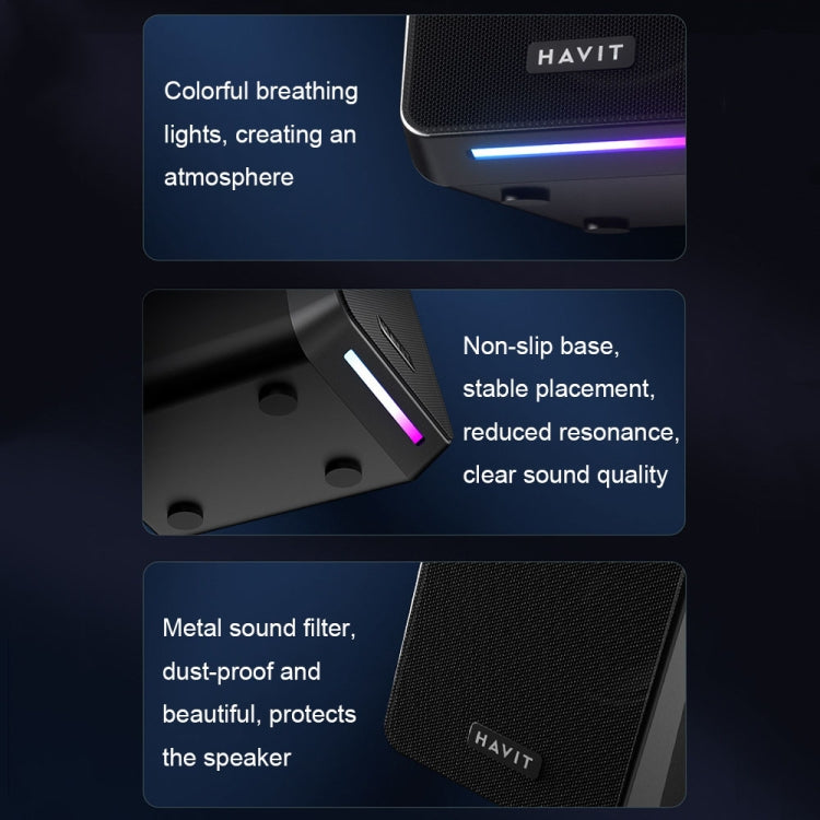 Havit A20 Plus Colorful Ambient Light Wired Computer Audio Stereo Surround Sound Speaker, Style: Bluetooth Version -  by Havit | Online Shopping South Africa | PMC Jewellery | Buy Now Pay Later Mobicred