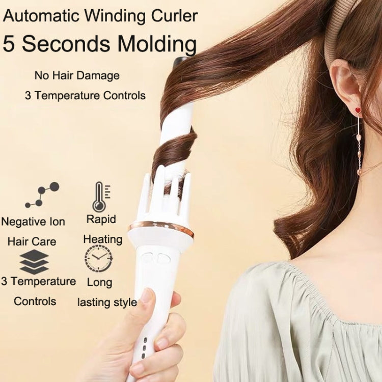 Automatic Curling Iron With Bi-Directional Rotating Ceramic Glaze Coating Hair Care, Plug: US Plug White - free shipping - PMC TechLife - Order now!
