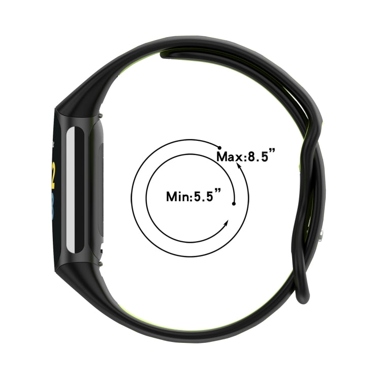 For Fitbit Charge 5 Smart Watch Sports Waterproof Two-Color Silicone Band(Red Black) - Watch Bands by PMC TechLife | Online Shopping South Africa | PMC TechLife | Buy Now Pay Later Mobicred