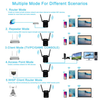 PIX-LINK 2.4G 300Mbps WiFi Signal Amplifier Wireless Router Dual Antenna Repeater(UK Plug) - Broadband Amplifiers by PIX-LINK | Online Shopping South Africa | PMC Jewellery | Buy Now Pay Later Mobicred