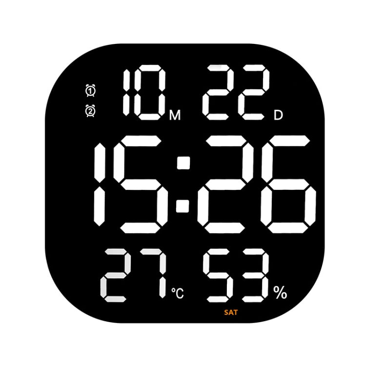 13-Inch LED Acrylic Electronic Clock Large-Screen Square Wall Clock With Timing Temperature Humidity(6632 White Light) - free shipping - PMc TechLife - Order now!