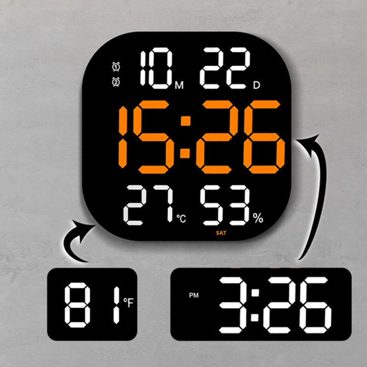13-Inch LED Acrylic Electronic Clock Large-Screen Square Wall Clock With Timing Temperature Humidity(6632 White Light) - free shipping - PMc TechLife - Order now!