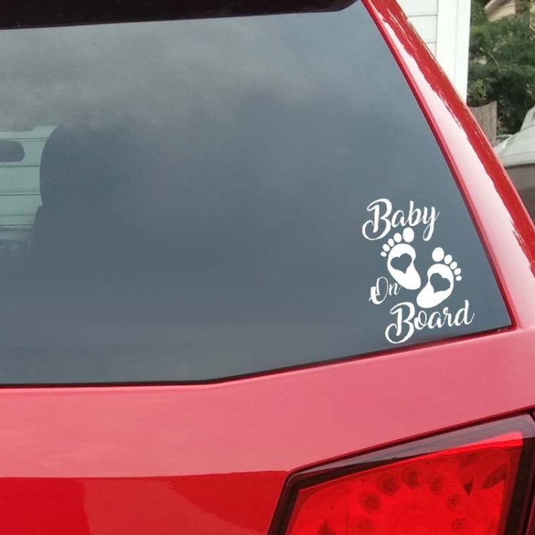 10pcs Baby On Board Warning Car Sticker Reflective Scratch Body Sticker(White) - Decorative Sticker by PMC TechLife | Online Shopping South Africa | PMC TechLife | Buy Now Pay Later Mobicred