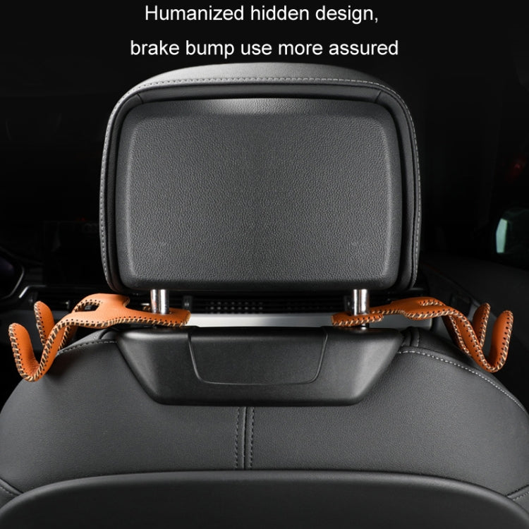 Car Double Hook Stainless Steel Rear Headrest Mobile Phone Holder(Beige) - free shipping - PMC TechLife - Order now!
