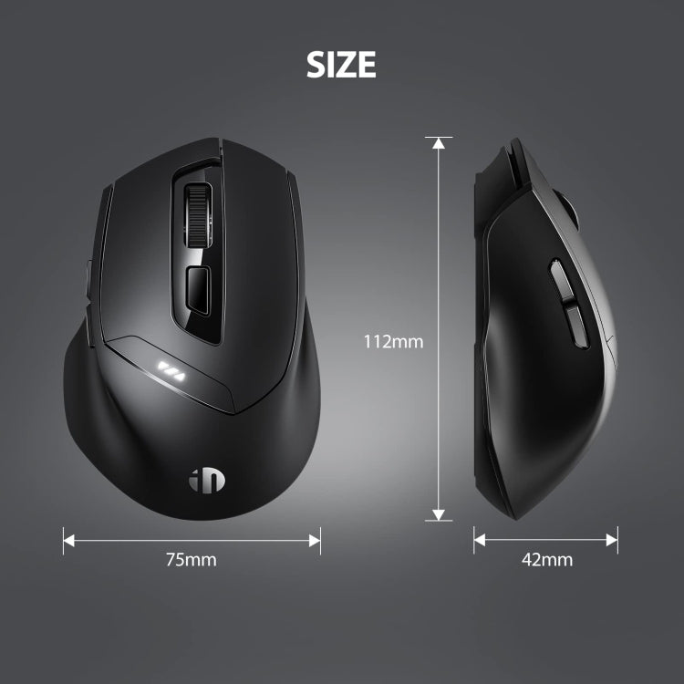 Inphic DR01 Bluetooth 3 Mode Wireless Mouse Charging Quiet Office Game Laptop Computer Home Use(Black) - Wireless Mice by Inphic | Online Shopping South Africa | PMC Jewellery | Buy Now Pay Later Mobicred