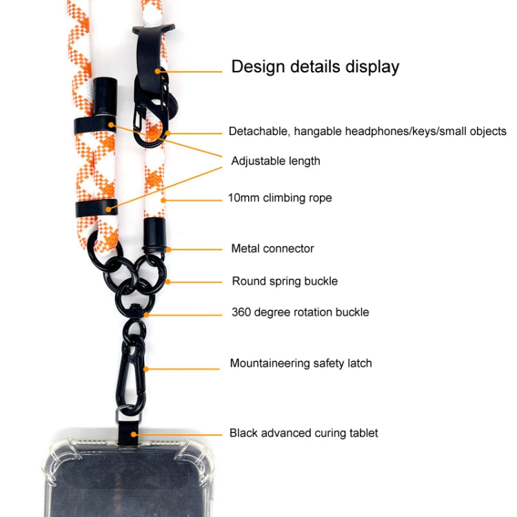 10mm Thick Rope Mobile Phone Anti-Lost Adjustable Lanyard Spacer(Green Black Plaid) - Lanyards & Wrist Straps by PMc TechLife | Online Shopping South Africa | PMc TechLife | Buy Now Pay Later Mobicred