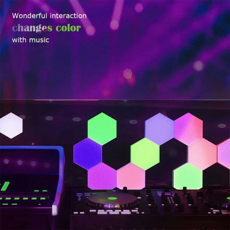 10pcs/set RGB Symphony Hexagon Lights DIY Bedside Ambient Wall Lamp Smart Honeycomb Light(Bluetooth APP) - free shipping - PMC TechLife - Order now!