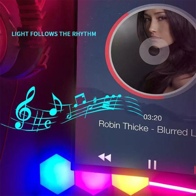 12pcs/set RGB Symphony Hexagon Lights DIY Bedside Ambient Wall Lamp Smart Honeycomb Light(WIFI-APP) - Novelty Lighting by PMC TechLife | Online Shopping South Africa | PMC TechLife | Buy Now Pay Later Mobicred