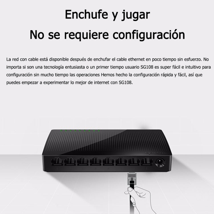 Tenda SG108 100/1000M Desktop Network Switch 8 Port Gigabit Desktop Switch Ethernet Switch LAN Hub(UK Plug) - free shipping - PMC Jewellery - Order now!