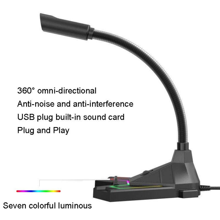 RGB Microphone Home Game Live Voice Video Microphone, Interface: USB(Black) - Microphone by PMC TechLife | Online Shopping South Africa | PMC TechLife | Buy Now Pay Later Mobicred