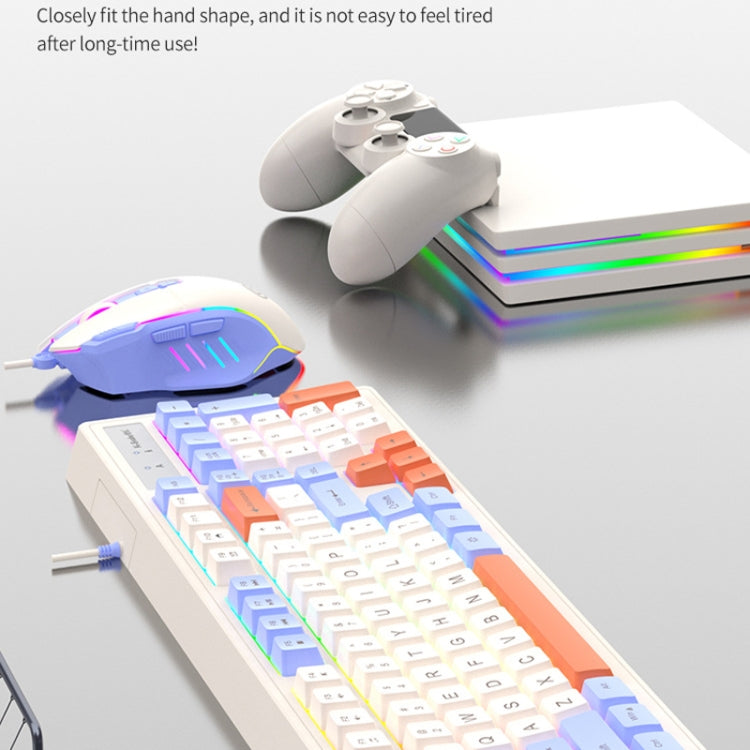 K-Snake Wired E-Sports Keyboard Mouse Mechanical Feel 98 Key Desktop Computer Notebook Keyboard, Style: Keyboard+Mouse (Blue) - free shipping - PMC Jewellery - Order now!