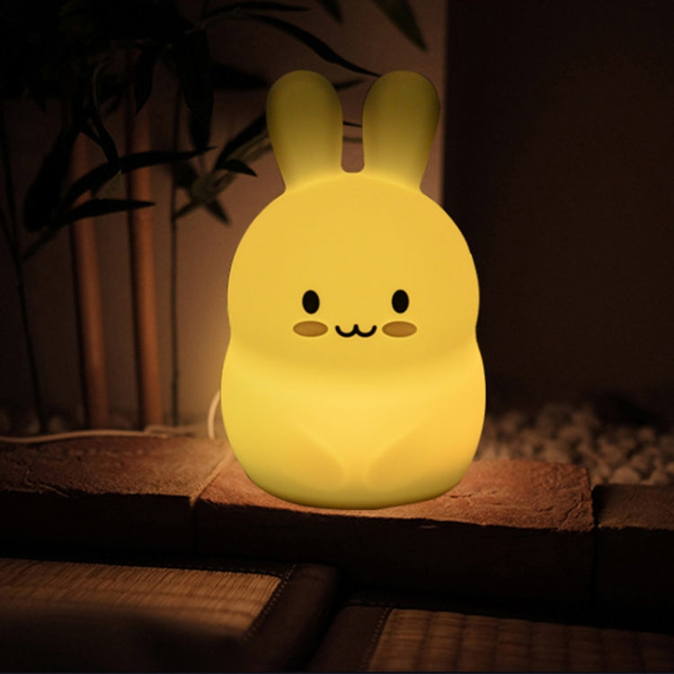 Rabbit Silicone Pat Night Light Children Gift Color Changing Lamp, Specification: Charging - Night Lights by PMC Jewellery | Online Shopping South Africa | PMC Jewellery | Buy Now Pay Later Mobicred