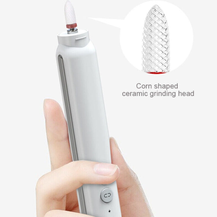 Rechargeable Nail Drill Machine Set with Ceramic Drill Bit Spot Lighting(White) - Grinding Tools & Accessories by PMC TechLife | Online Shopping South Africa | PMC TechLife