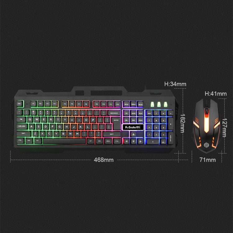 K-Snake Mechanical Feel Keyboard Mouse Kit USB Wired 104 Keycaps Computer Keyboard, Style: Keyboard+Mouse (White) - free shipping - PMC Jewellery - Order now!