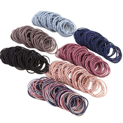 100pcs/pack Stretchy Hair Accessories Nylon Hair Ring Hair Rope Rubber Band Headband(Mixed Color) - Head Bands by PMC Jewellery | Online Shopping South Africa | PMC Jewellery