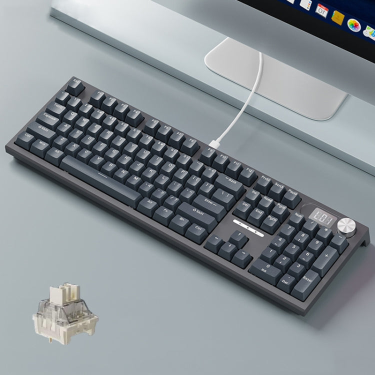 LANGTU LT104 Mechanical Keyboard Backlight Display Flexible DIY Keyboard, Style: Wired Single Mode Silver Axis (Gray Deep) - Wired Keyboard by LANGTU | Online Shopping South Africa | PMC Jewellery | Buy Now Pay Later Mobicred