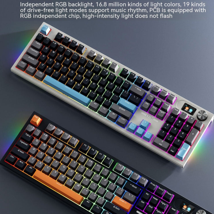 LANGTU LT104 Mechanical Keyboard Backlight Display Flexible DIY Keyboard, Style: Wired Single Mode Silver Axis (Gray Deep) - Wired Keyboard by LANGTU | Online Shopping South Africa | PMC Jewellery | Buy Now Pay Later Mobicred