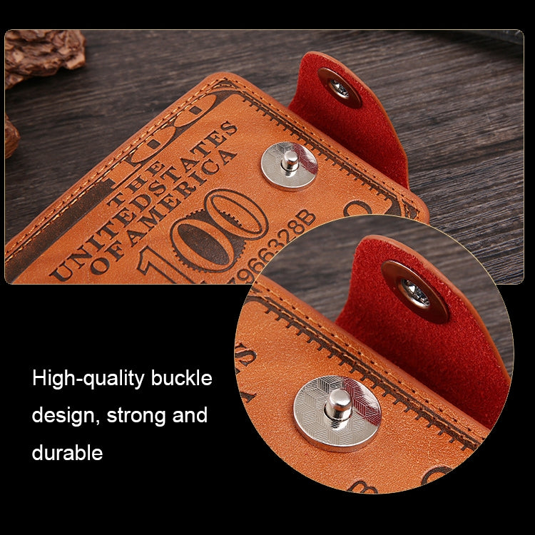 Retro Dollar Pattern Magnetic Buckle Multi-card Slot Wallet(Coffee) - Wallets by PMC TechLife | Online Shopping South Africa | PMC TechLife