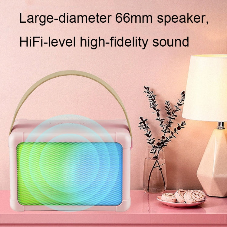 Portable RGB Lighting Effect Bluetooth Speaker Home Mini Karaoke Audio, Style: Speaker(Pink) - Microphone by PMC TechLife | Online Shopping South Africa | PMC TechLife | Buy Now Pay Later Mobicred