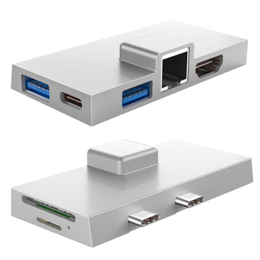 For Surface Pro 8 / 9 / X Dual Type-C Computer Expansion Hub 7 In 1 Docking Station - USB HUB by PMC Jewellery | Online Shopping South Africa | PMC Jewellery | Buy Now Pay Later Mobicred