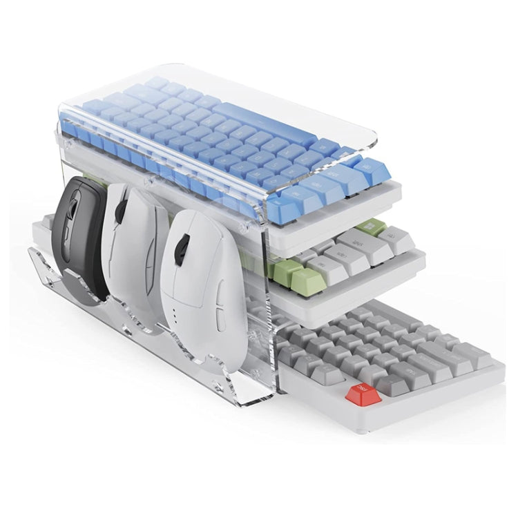 Transparent 3-Layer Acrylic Keyboard Stand Increased Tilt Computer Keyboard Tray(Transparent) - Other by PMC Jewellery | Online Shopping South Africa | PMC Jewellery | Buy Now Pay Later Mobicred