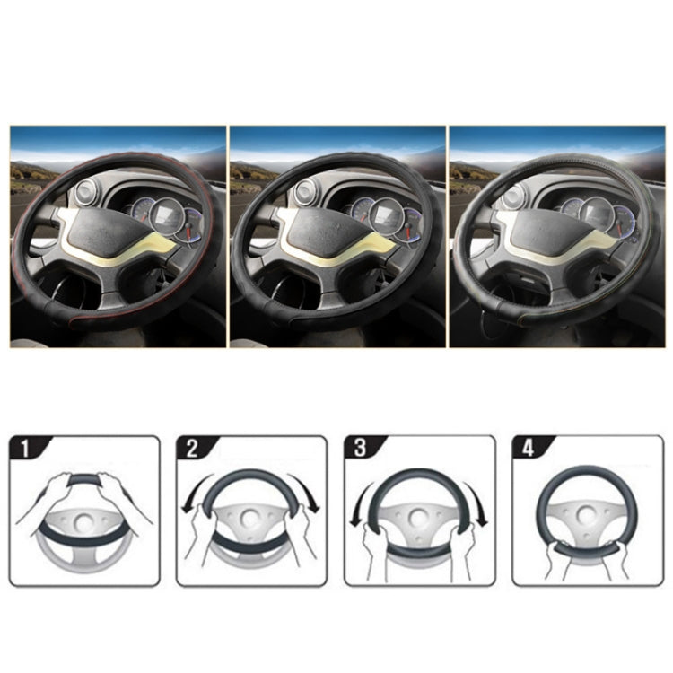 50cm Leather Truck Steering Wheel Cover(Black) - Steering Wheel Accessories by PMC TechLife | Online Shopping South Africa | PMC TechLife | Buy Now Pay Later Mobicred