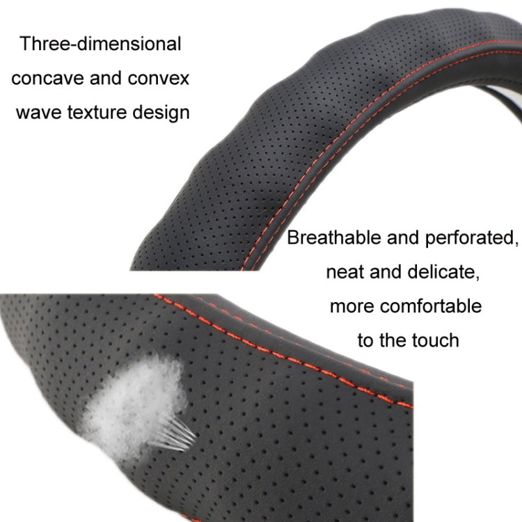 50cm Leather Truck Steering Wheel Cover(Black) - Steering Wheel Accessories by PMC TechLife | Online Shopping South Africa | PMC TechLife | Buy Now Pay Later Mobicred