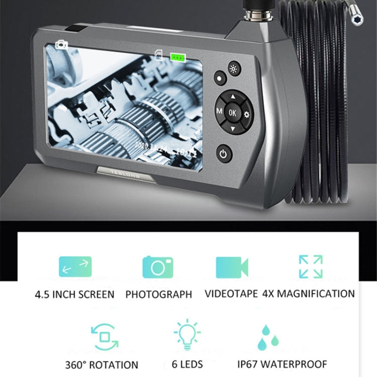TESLONG NTS450A 4.5-inch Screen Industrial Handheld Endoscope with Light, Speci: 7.6mm Lens -1m - free shipping - PMC TechLife - Order now!