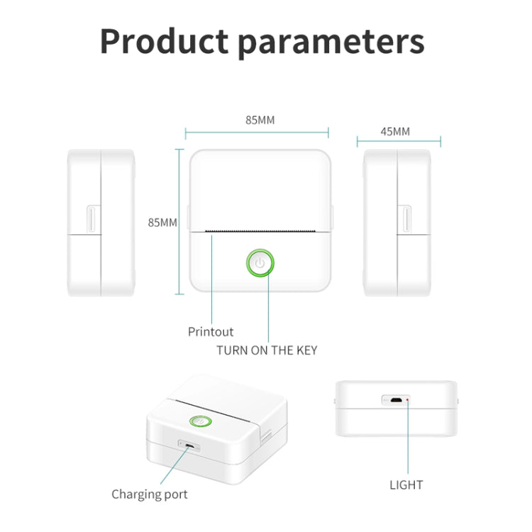 X6 200DPI Student Homework Printer Bluetooth Inkless Pocket Printer White Sticker x5 - Printer by PMC TechLife | Online Shopping South Africa | PMC TechLife | Buy Now Pay Later Mobicred