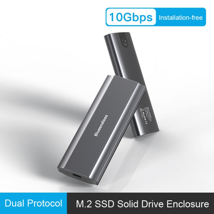 Blueendless 2810 Single SATA Protocol Wiring 2-in-1 M.2 Mobile Hard Disk Case SSD External Solid Hard Drive Enclosure Box - HDD Enclosure by Blueendless | Online Shopping South Africa | PMC Jewellery | Buy Now Pay Later Mobicred