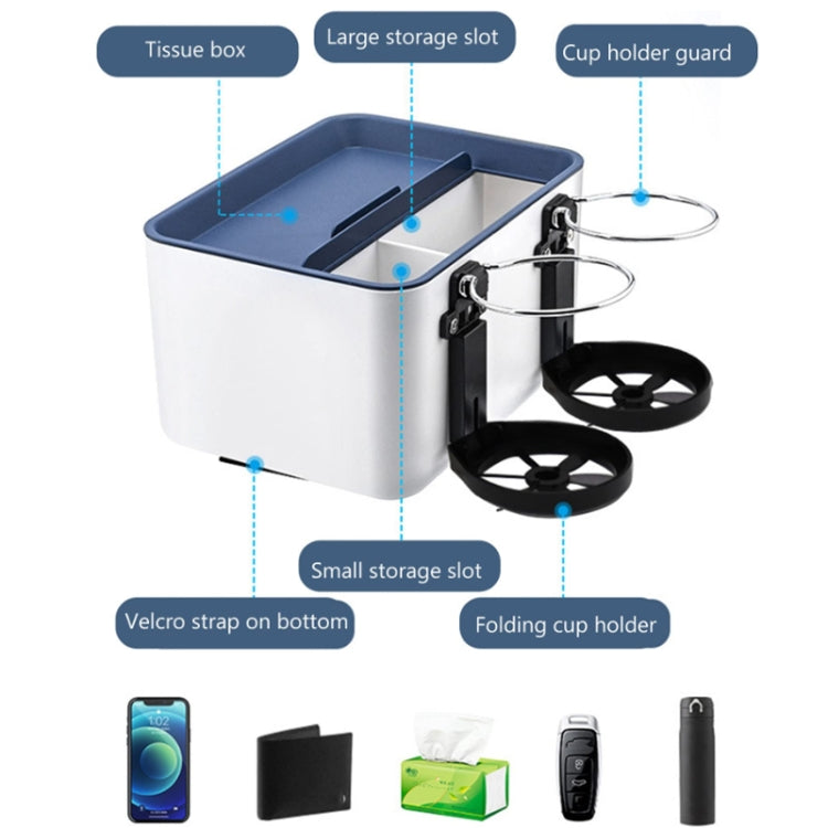 Car Multifunctional Water Cup Holder Armrest Box Paper Box(Blue) - Car Drink Holders by PMC TechLife | Online Shopping South Africa | PMC TechLife | Buy Now Pay Later Mobicred