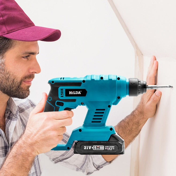 HILDA 12pcs /Set Li-Ion Power Hammer Electrical Impact Drill, Model: 2 Battery+1 Charger EU Plug - free shipping - PMC TechLife - Order now!