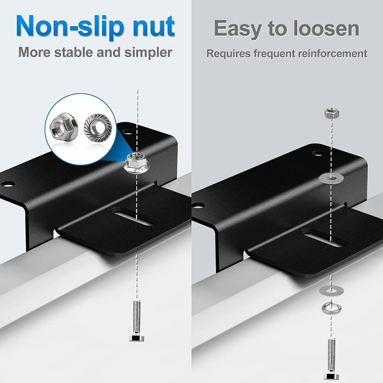 4pcs /Set Aluminum Solar Panel Mounting Bracket(Black) - Bumper by PMC TechLife | Online Shopping South Africa | PMC TechLife | Buy Now Pay Later Mobicred