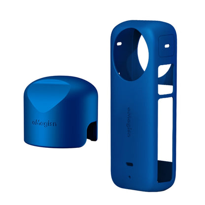 For Insta360 X3 AMagisn Body Silicone Protective Cover, Style: Body+Lens Case (Blue) - Case & Bags by aMagisn | Online Shopping South Africa | PMC Jewellery | Buy Now Pay Later Mobicred