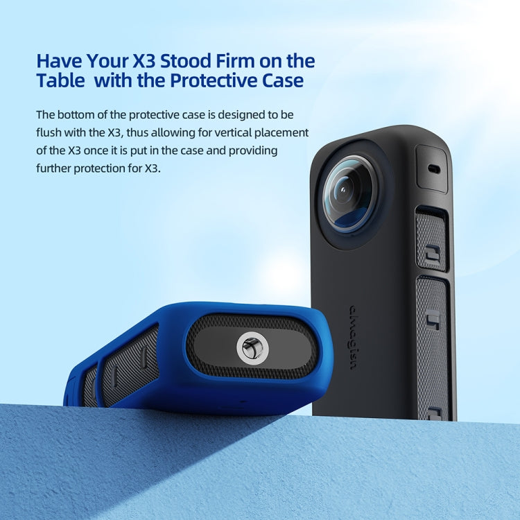 For Insta360 X3 AMagisn Body Silicone Protective Cover, Style: Body Case (Blue) - Case & Bags by aMagisn | Online Shopping South Africa | PMC Jewellery | Buy Now Pay Later Mobicred