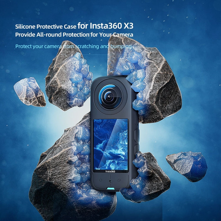 For Insta360 X3 AMagisn Body Silicone Protective Cover, Style: Body+Lens Case (Black) - free shipping - PMC TechLife - Order now!