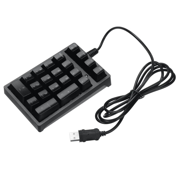 198I K21 Wired Mechanical Dightal Keyboard Multifunction Button RGB Backlight Office Keypad(Black) - Mini Keyboard by 198I | Online Shopping South Africa | PMC Jewellery | Buy Now Pay Later Mobicred