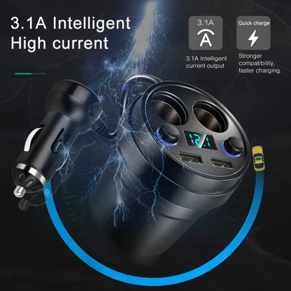 Cup Car Charger Dual USB Corded Cigarette Lighter Mobile Phone Charger(Black) - Car Charger by PMC Jewellery | Online Shopping South Africa | PMC Jewellery | Buy Now Pay Later Mobicred