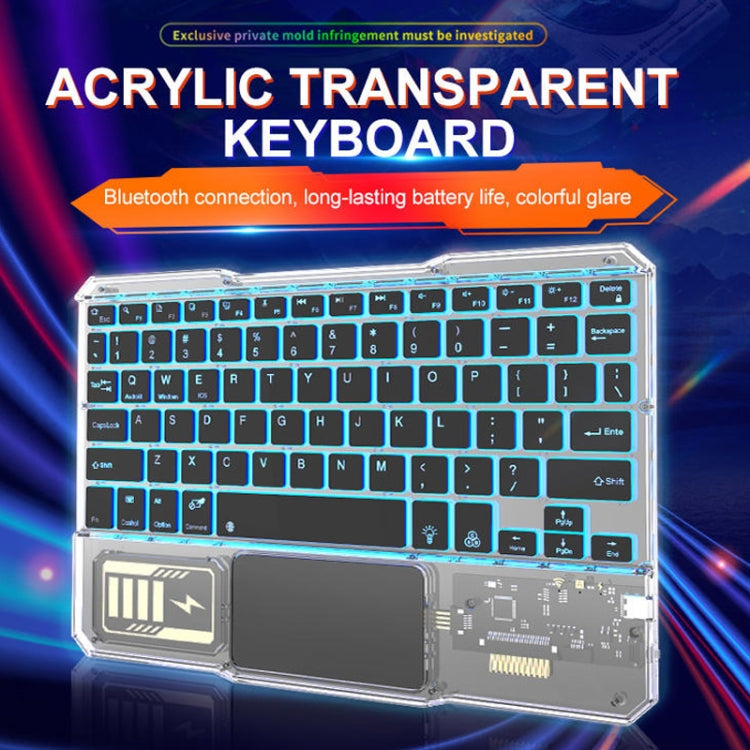 KB-333 RGB Backlit Wireless Bluetooth Keyboard Cell Phone Tablet Laptop Compatible Keypad(White) - Universal Keyboard by PMC TechLife | Online Shopping South Africa | PMC TechLife
