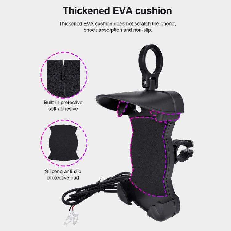 Motorcycle Sunshade Rainproof Mobile Phone Holder, Shape: Charging Handlebar Holder 5V-3.1A - free shipping - PMC TechLife - Order now!
