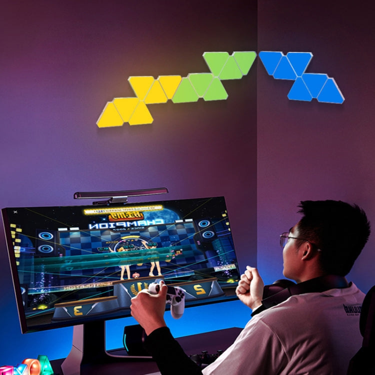 12pcs /Set Triangle Splicing Intelligent Sound Control Quantum Light Atmosphere Lighting With Remote Control, US Plug(Bluetooth Model) - Novelty Lighting by PMC TechLife | Online Shopping South Africa | PMC TechLife | Buy Now Pay Later Mobicred
