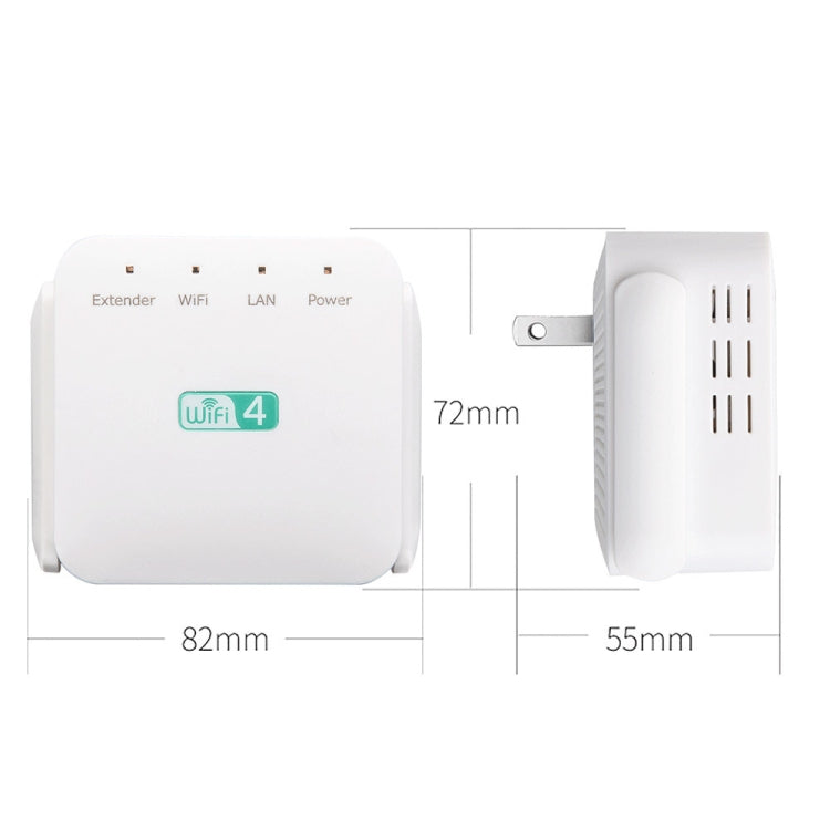2.4G 300M Wi-Fi Amplifier Long Range WiFi Repeater Wireless Signal Booster US Plug White - Broadband Amplifiers by PMC Jewellery | Online Shopping South Africa | PMC Jewellery | Buy Now Pay Later Mobicred
