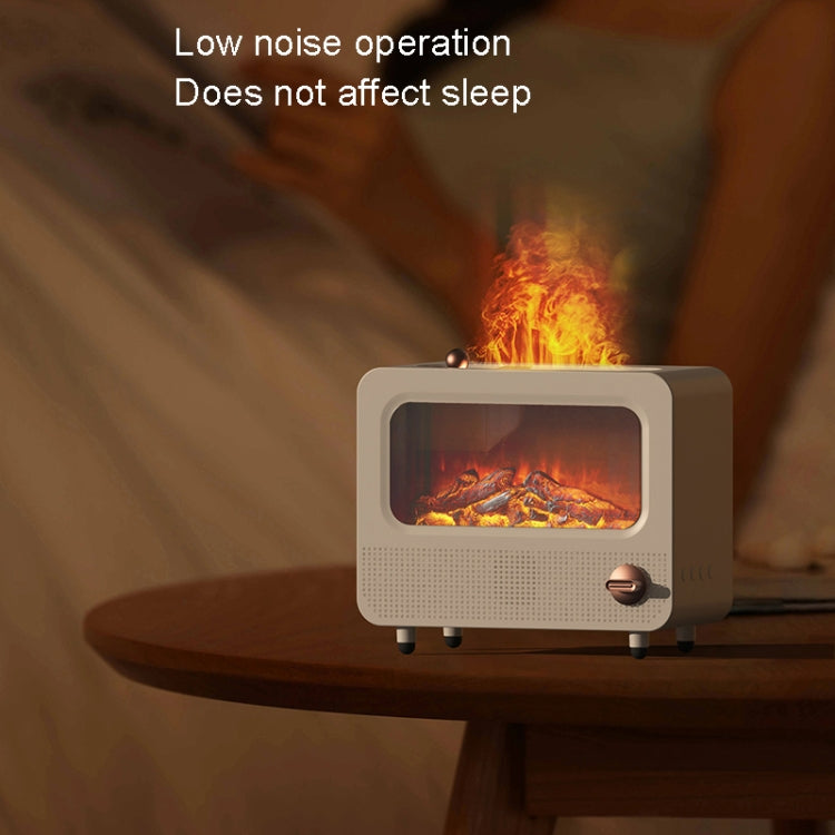 USB White Noise Simulation Flame Fire Furnace Aromatherapy Machine Indoor Large Spray Measurement Humidifier(Black) - free shipping - PMC TechLife - Order now!