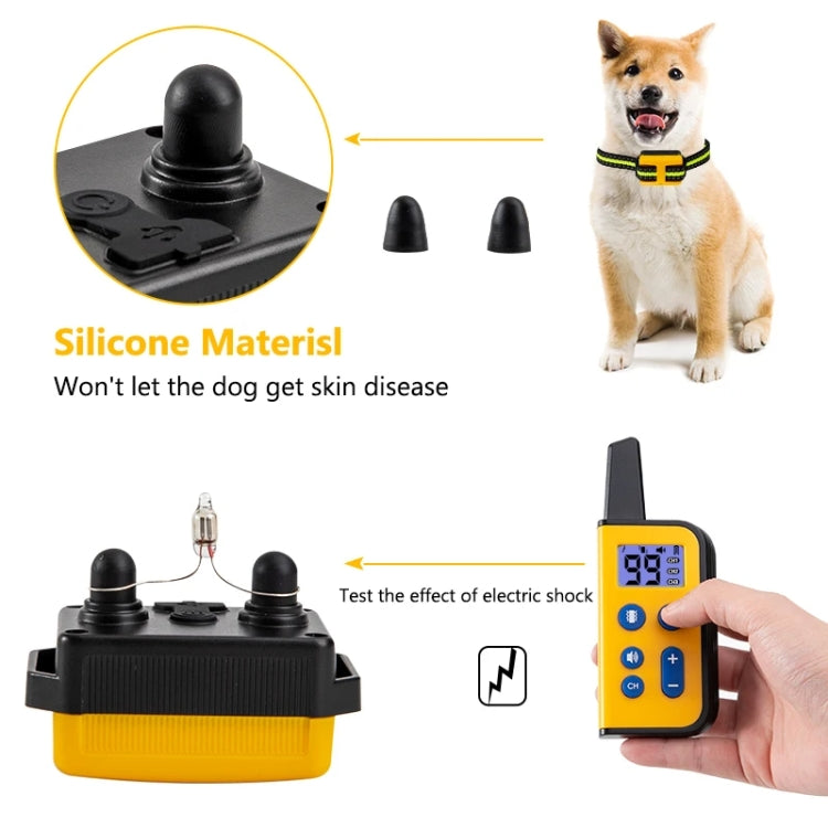 800m Remote Control Dog Trainer Stop Barker Electrical Shock Vibration Pet Collar(Black) - Training Aids by PMC Jewellery | Online Shopping South Africa | PMC Jewellery