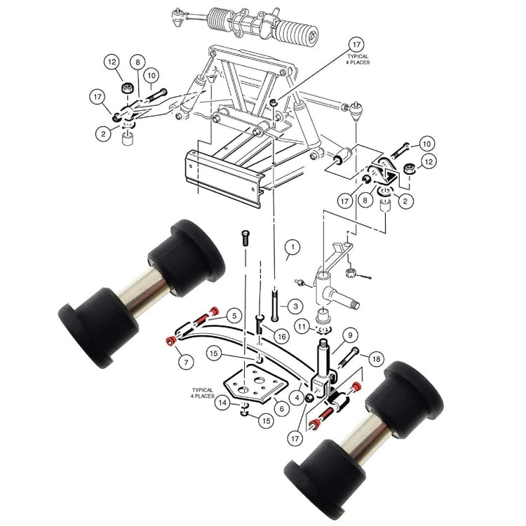 Golf Cart Front And Rear Steel Plate Rubber Sleeve Iron Sleeve Kit Leaf Spring Bushings, Specification: Iron Sleeve - Engine Fittings by PMC TechLife | Online Shopping South Africa | PMC TechLife | Buy Now Pay Later Mobicred
