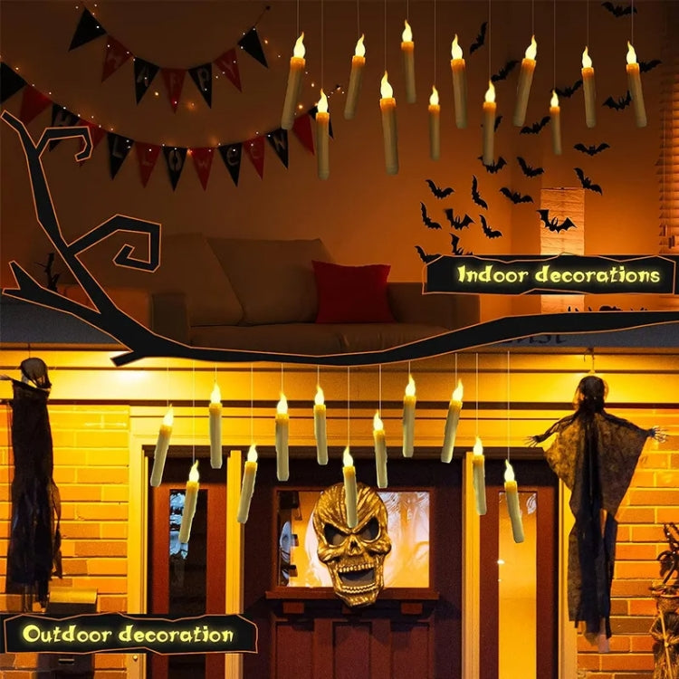 12pcs /Set LED Floating Candles Lights With Remote Control Christmas Halloween Decoration, Style: Glossy Magic Wand(Yellow Flash) - Halloween Decoration Lamps by PMc TechLife | Online Shopping South Africa | PMc TechLife | Buy Now Pay Later Mobicred