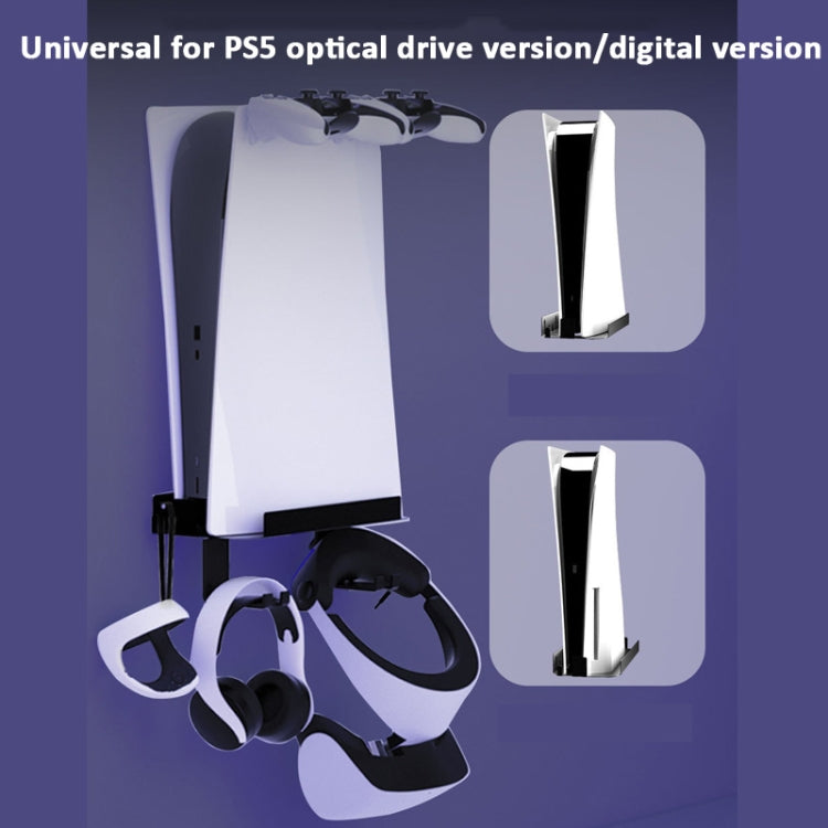For PS5 Console iplay Wall-mounted Bracket Can Store Controllers/VR Glasses/Headphones(Black) - free shipping - PMC TechLife - Order now!