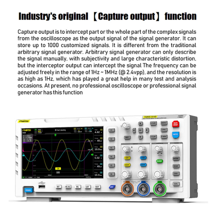 FNIRSI 2 In 1 Dual-Channel 100M Bandwidth Digital Oscilloscope 1GS Sampling Signal Generator, EU Plug 1014D - Digital Multimeter by FNIRSI | Online Shopping South Africa | PMC Jewellery | Buy Now Pay Later Mobicred