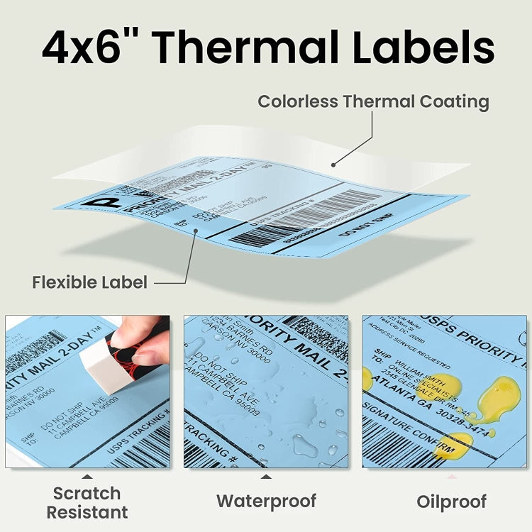 500sheets 4��6 Inch Stickers Thermal Label Paper For Phomemo PM-246S / PM-241BT / D520BT, Style: Folding White - Printing Paper by PMC TechLife | Online Shopping South Africa | PMC TechLife | Buy Now Pay Later Mobicred